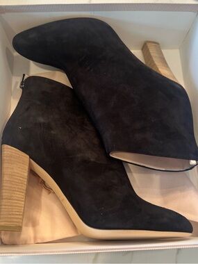 SJP NEW  Black Suede Block bootie